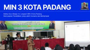 MIN 3 Kota Padang menggelar Pelatihan Pengembangan Keprofesian Berkelanjutan (PKB) dengan tema Kurikulum Berbasis Cinta dan pemanfaatan Artificial Intelligence (AI) dalam pembelajaran. Guru belajar menggunakan ChatGPT, Gemini, NotebookLM, dan berbagai tools AI untuk menciptakan pembelajaran yang lebih efektif, kreatif, dan berdampak.