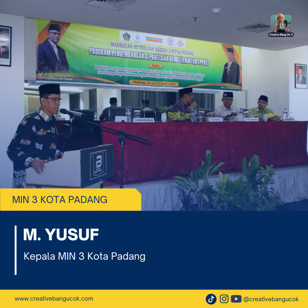 Di bawah kepemimpinan Kepala MIN 3 Kota Padang, M. Yusuf, madrasah terus berupaya membangun budaya belajar yang adaptif terhadap perubahan zaman.